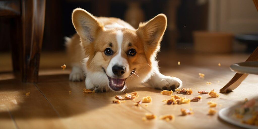 corgi_eating_dog_food