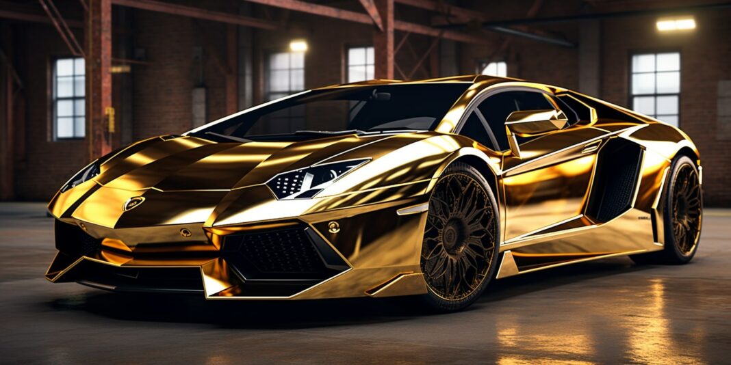 gold_Lamborghini_Aventador_car